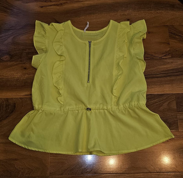 Girl's Neon Yellow Shorts & Top Set