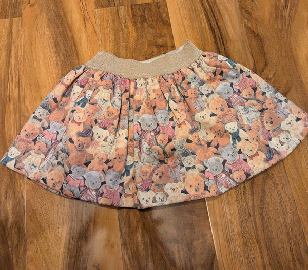 Girl's Pink Cute Teddy Skirt, Long sleeve Top & Cardigan Set