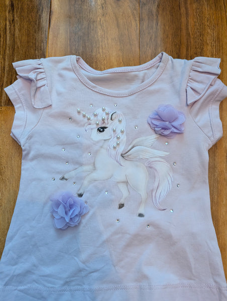 Baby Girl's Lilac Unicorn skirt and T-shirt Set