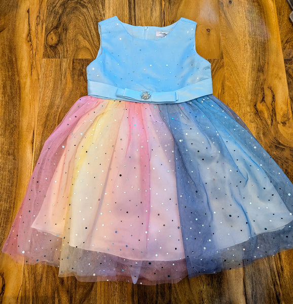 Baby Girl's Rainbow sparkly party dress