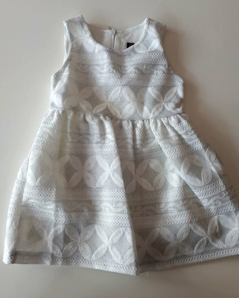 Baby Girl's Winter Silver and White Dress, jacket, leggings & hat