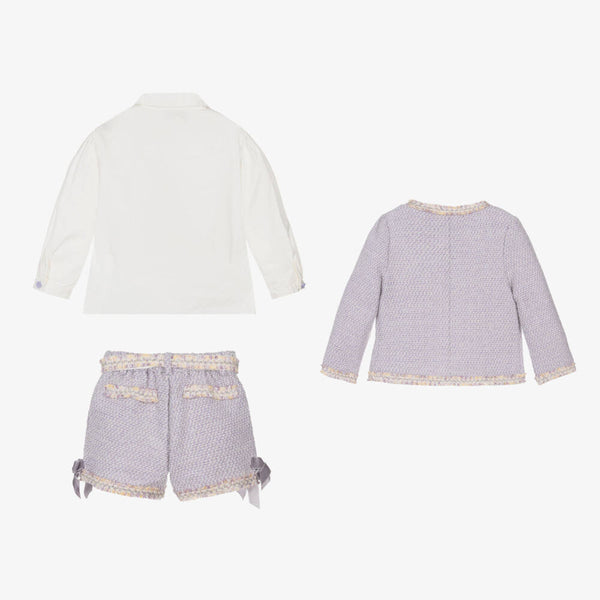 Girls Beau KiD Lilac shorts, Jacket and Shirt Set