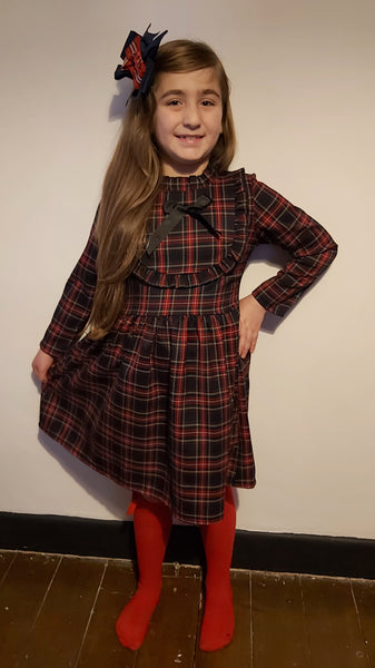 Navy Tartan Cheque Dress