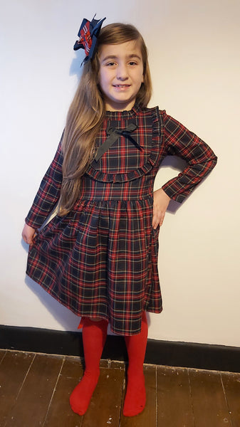Navy Tartan Cheque Dress