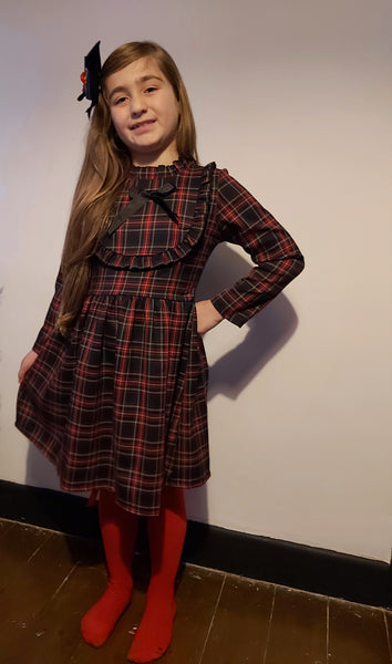 Navy Tartan Cheque Dress