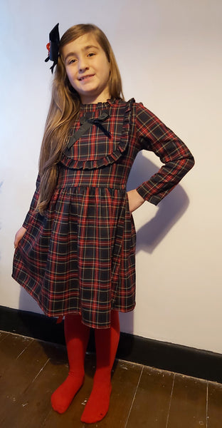 Navy Tartan Cheque Dress