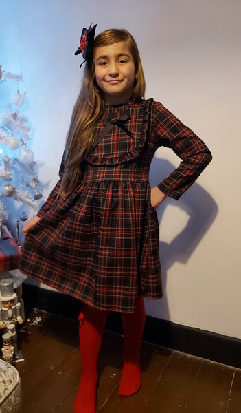 Navy Tartan Cheque Dress
