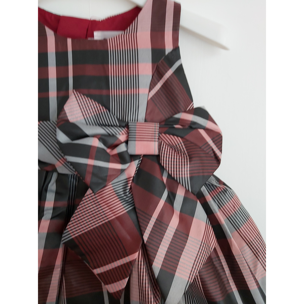 Girls Maroon Tartan Dress & Bolero set