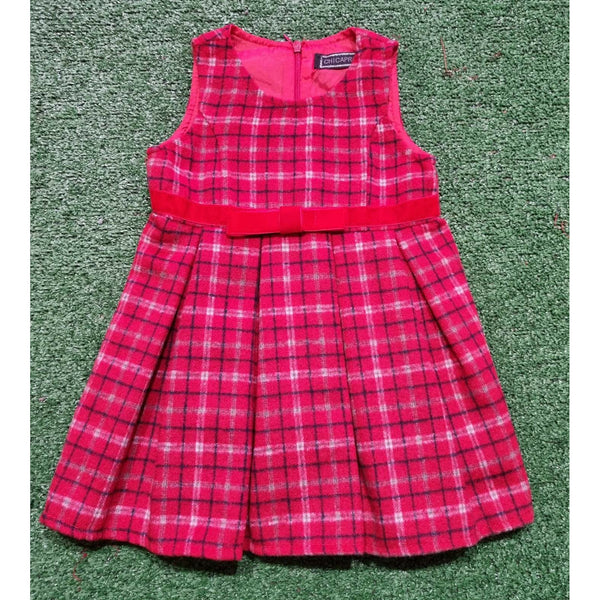Girls Red Tartan Dress, jacket 3 peice Set