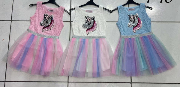 Girl's White Lace Unicorn TuTu Dress