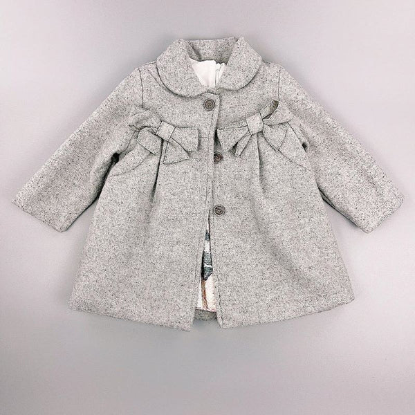 Girls Grey Coat & Floral Dress