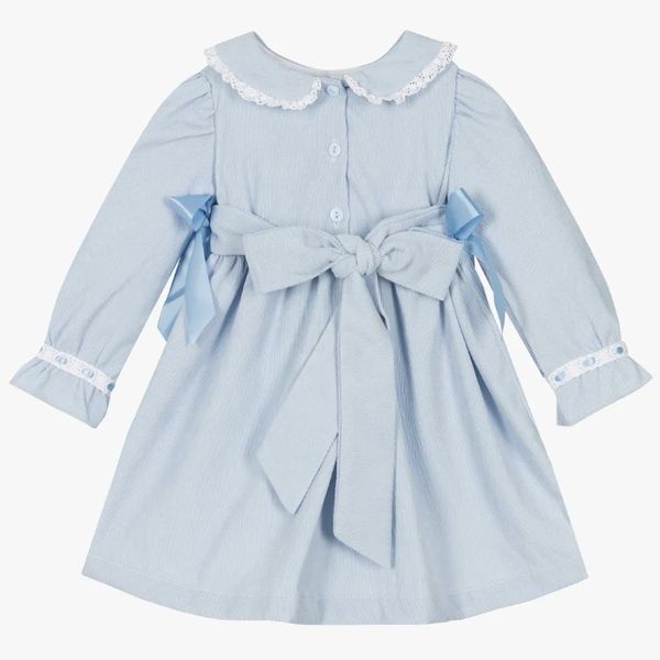 Baby/ Girls Baby Blue Corduroy Smock Dress