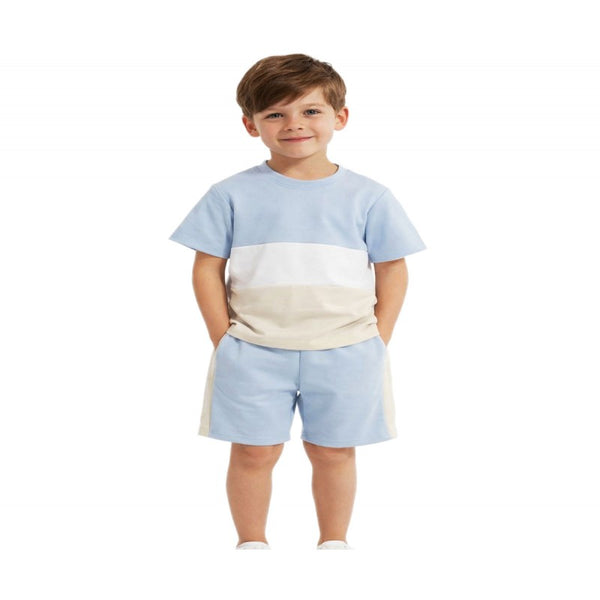 Boys 3 stripe t-shirt and shirt set