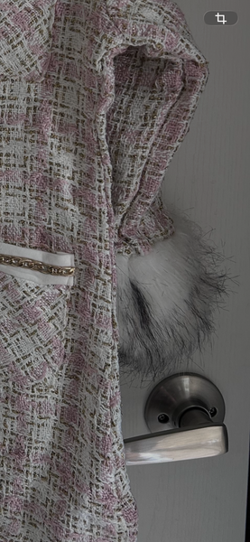 Girl's 3 Piece Pink jacket with white faux Fur Trim Jacket, Dress & Hat Set