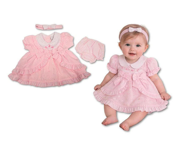 Baby girls pink dress set