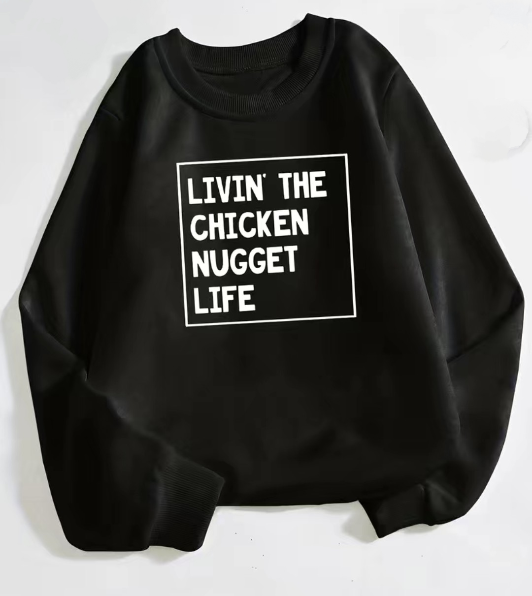 Unisex Black Livin' the chicken Nugget Life Jumper