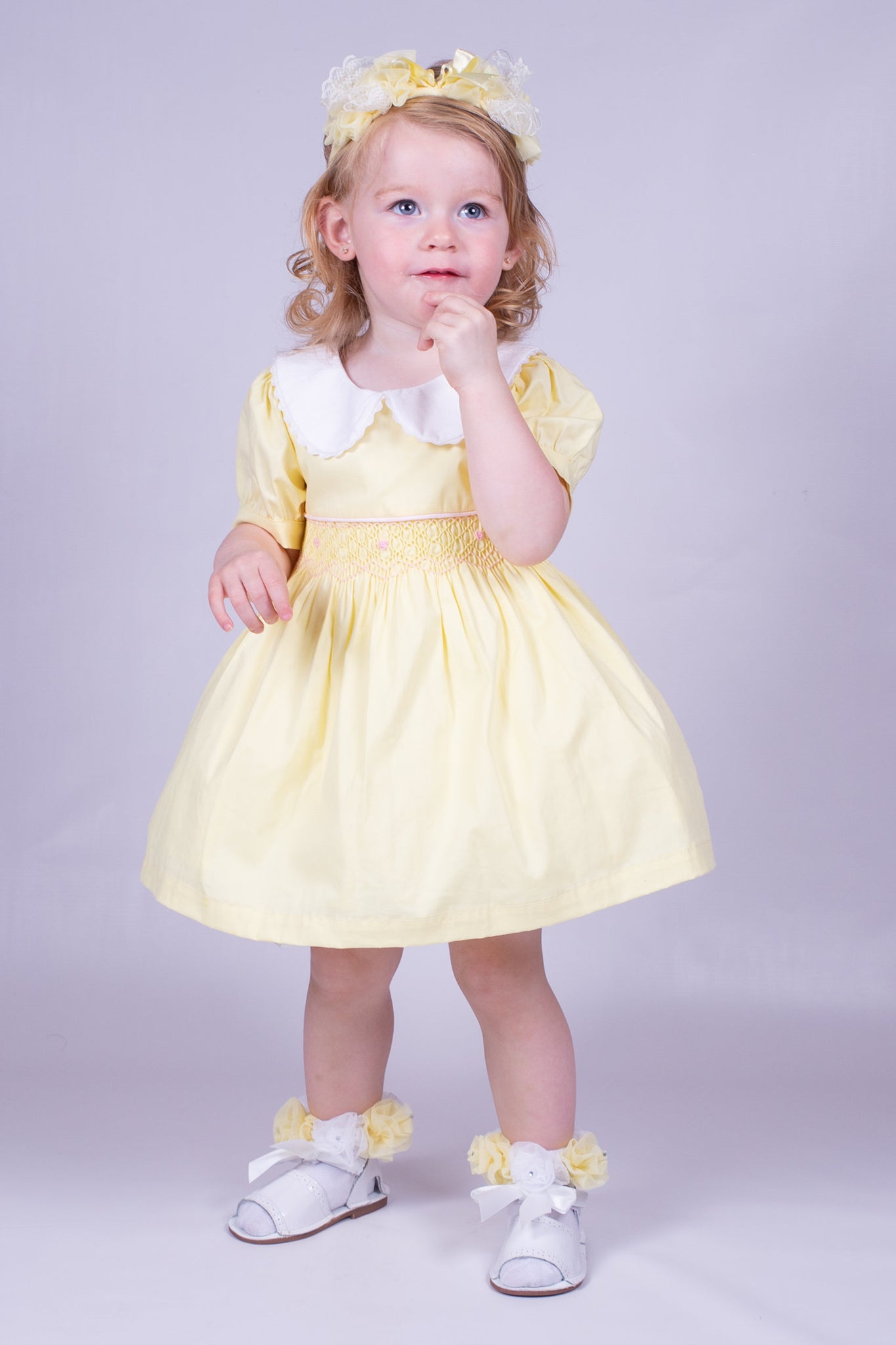 Baby & Girl's Lemon Yellow Smock Dress