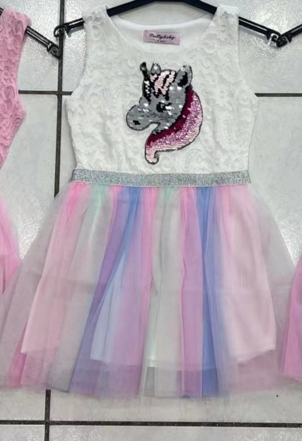 Girl's White Lace Unicorn TuTu Dress