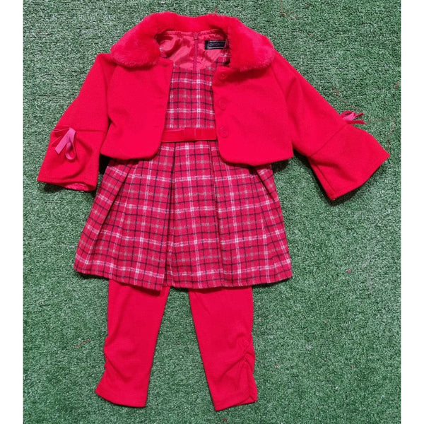 Girls Tartan Dress, jacket 3 peice Set