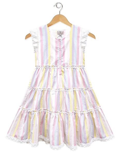 Girl's  Pastel Rainbow cotton dress