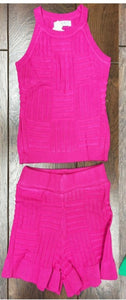 Girl's Pink knitted Short & Top Set