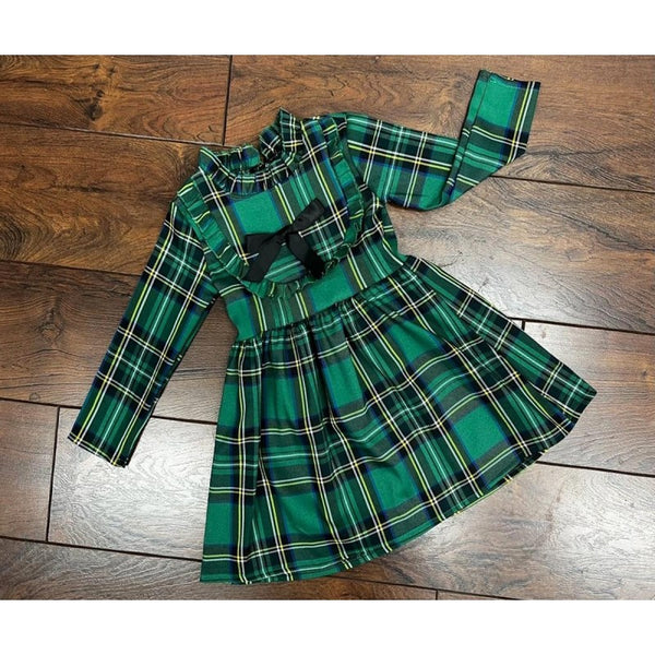 Girl s Emerald Green Tartan Dress littlestylishme