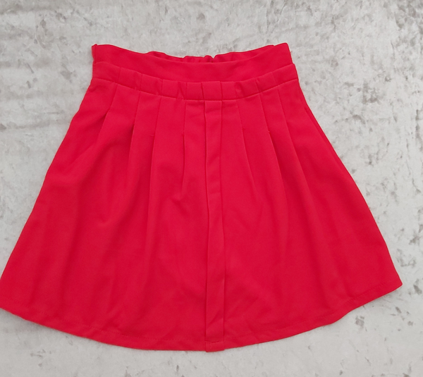 Girls Red Skirt with white Ruffle shirt Set