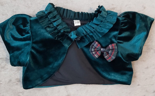 Girls Emerald Tartan Dress & Bolero set