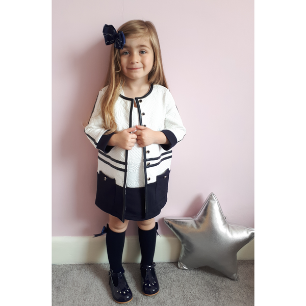 Girl's White & Navy 3-piece outfitGirl's White & Navy 3-piece outfit